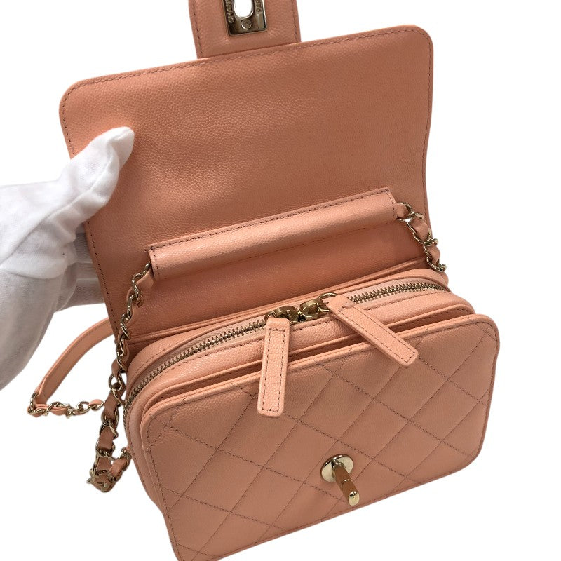 シャネル CHANEL ミニ フラップバッグ AS3002 ピンク ゴールド金具 キャビアスキン レディース ショルダーバッグ