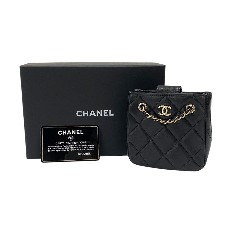 シャネル CHANEL マトラッセ ミニポシェット AP2547 ブラック ゴールド金具 ラムスキン レディース ショルダーバッグ