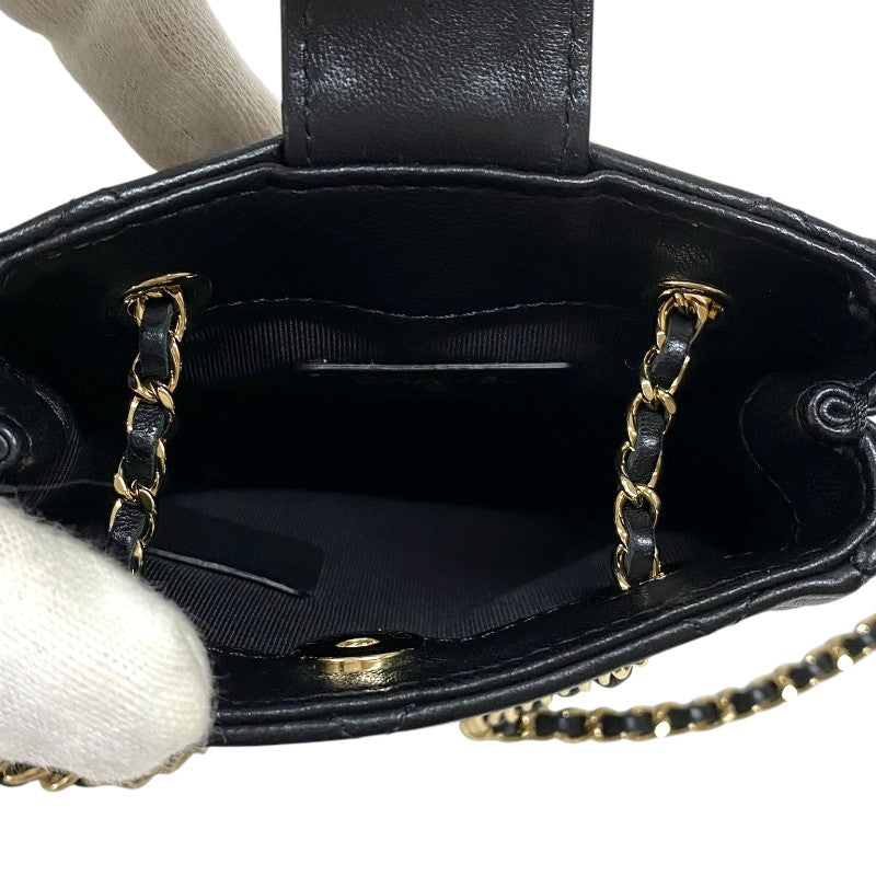 シャネル CHANEL マトラッセ ミニポシェット AP2547 ブラック ゴールド金具 ラムスキン レディース ショルダーバッグ