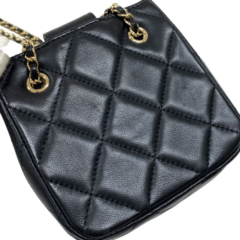 シャネル CHANEL マトラッセ ミニポシェット AP2547 ブラック ゴールド金具 ラムスキン レディース ショルダーバッグ