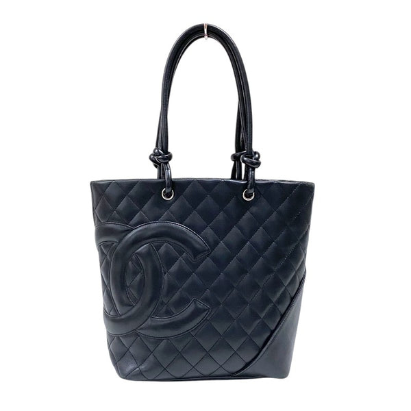 シャネル CHANEL カンボンライントート ミディアム A25167 ブラック シルバー金具 カーフ レディース トートバッグ
