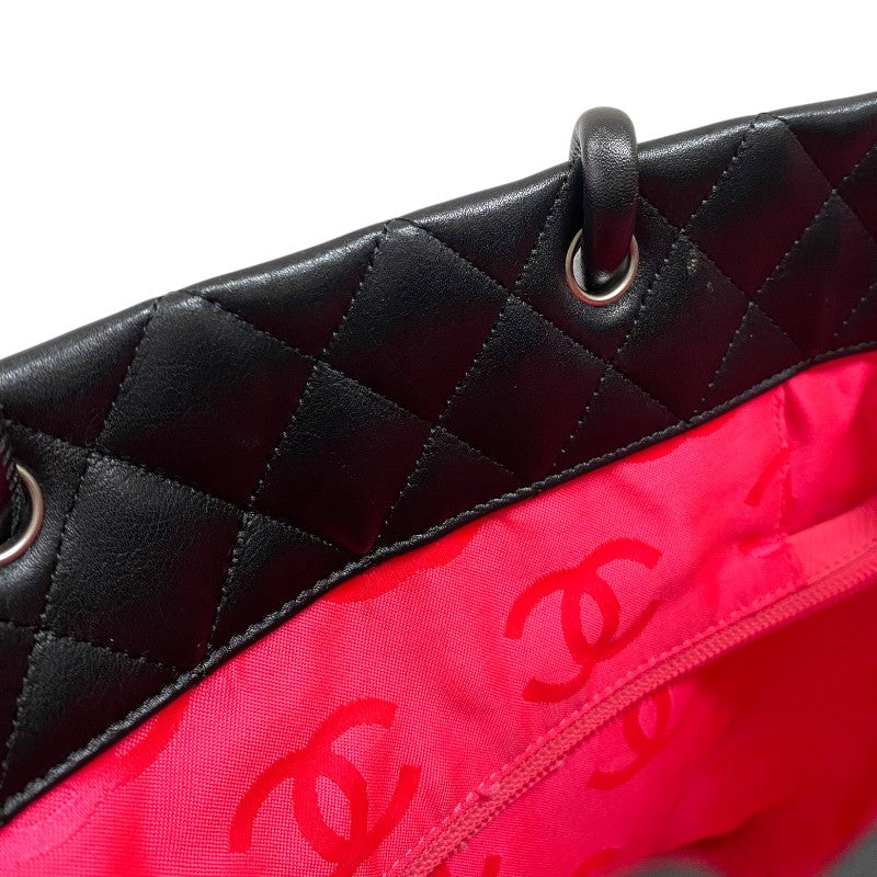 シャネル CHANEL カンボンライントート ミディアム A25167 ブラック シルバー金具 カーフ レディース トートバッグ