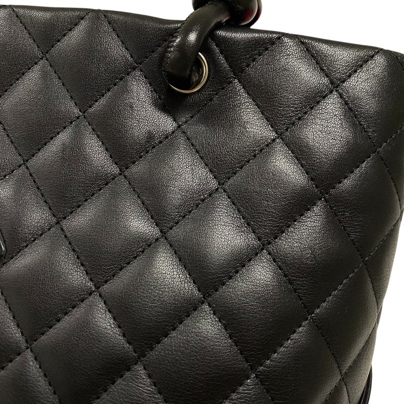 シャネル CHANEL カンボンライントート ミディアム A25167 ブラック シルバー金具 カーフ レディース トートバッグ