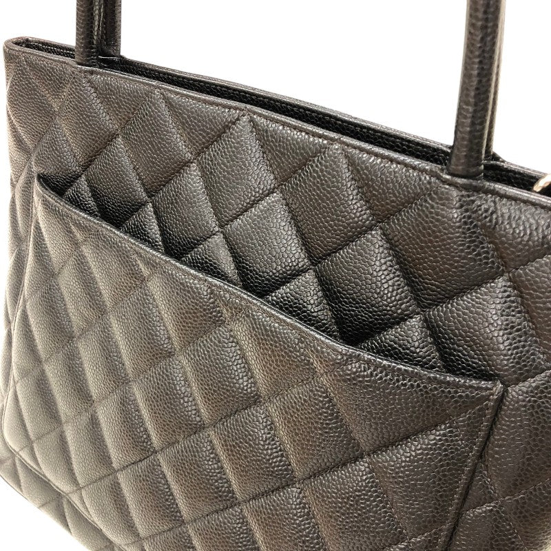 シャネル CHANEL 復刻トート A01804 ブラック シルバー金具 キャビアスキン レディース ハンドバッグ
