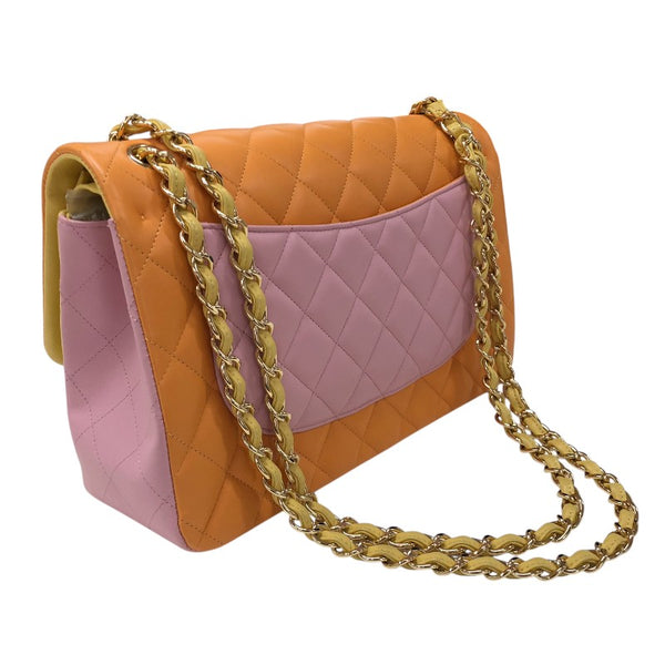 シャネル CHANEL マトラッセ30 A58600 オレンジ/イエロー/ピンク ゴールド金具 ラムスキン レディース ショルダーバッグ