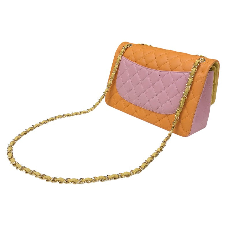 シャネル CHANEL マトラッセ30 A58600 オレンジ/イエロー/ピンク ゴールド金具 ラムスキン レディース ショルダーバッグ