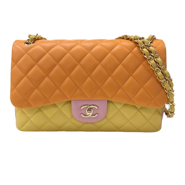 シャネル CHANEL マトラッセ30 A58600 オレンジ/イエロー/ピンク ゴールド金具 ラムスキン レディース ショルダーバッグ