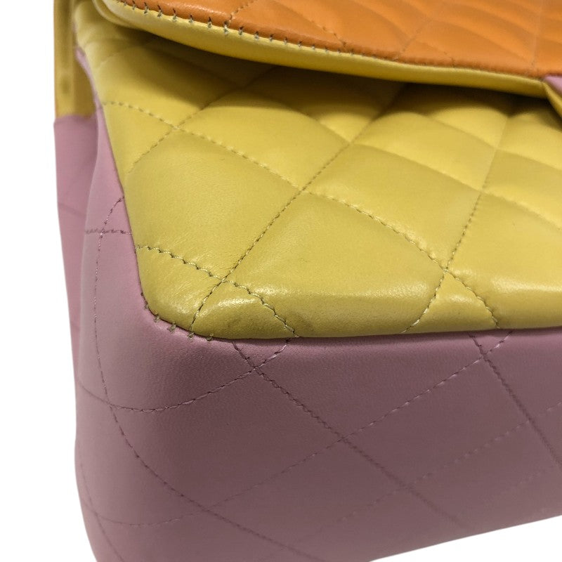 シャネル CHANEL マトラッセ30 A58600 オレンジ/イエロー/ピンク ゴールド金具 ラムスキン レディース ショルダーバッグ