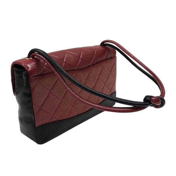 シャネル CHANEL マトラッセ フラップバッグ A16806 レッド/ブラック ゴールド金具 ラムスキン レディース トートバッグ