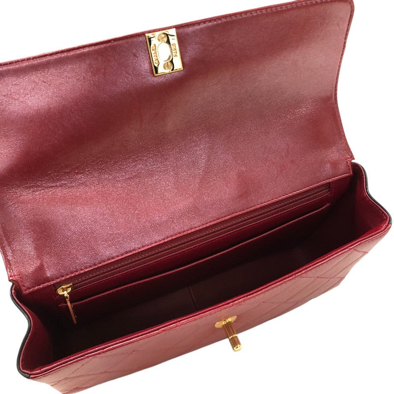 シャネル CHANEL マトラッセ フラップバッグ A16806 レッド/ブラック ゴールド金具 ラムスキン レディース トートバッグ
