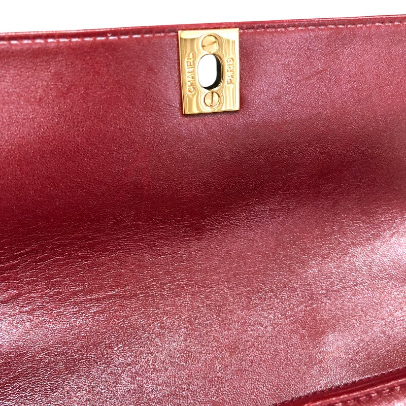 シャネル CHANEL マトラッセ フラップバッグ A16806 レッド/ブラック ゴールド金具 ラムスキン レディース トートバッグ