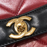 シャネル CHANEL マトラッセ フラップバッグ A16806 レッド/ブラック ゴールド金具 ラムスキン レディース トートバッグ