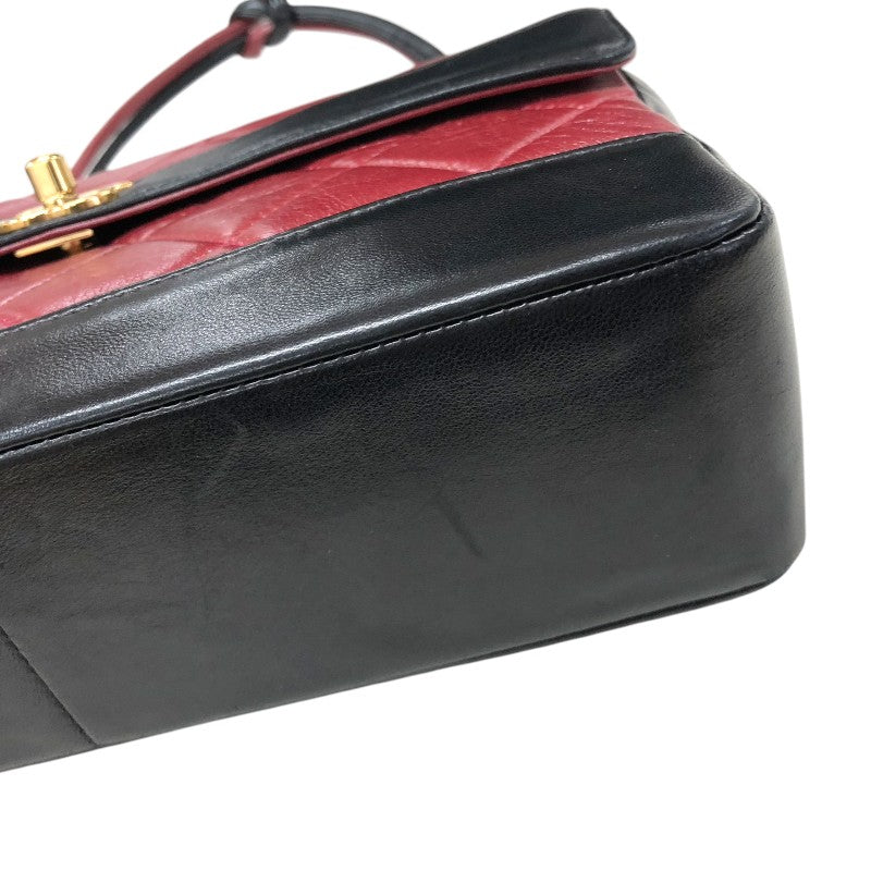 シャネル CHANEL マトラッセ フラップバッグ A16806 レッド/ブラック ゴールド金具 ラムスキン レディース トートバッグ