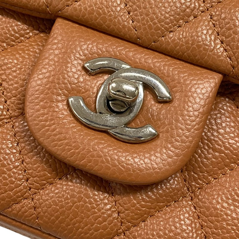 シャネル CHANEL マトラッセ25 A01112 ブラウン シルバー金具 キャビアスキン レディース ショルダーバッグ
