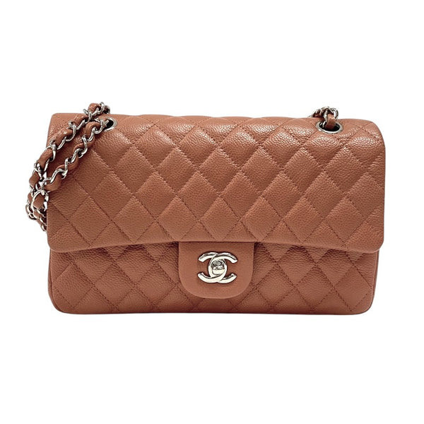 シャネル CHANEL マトラッセ25 A01112 ブラウン シルバー金具 キャビアスキン レディース ショルダーバッグ