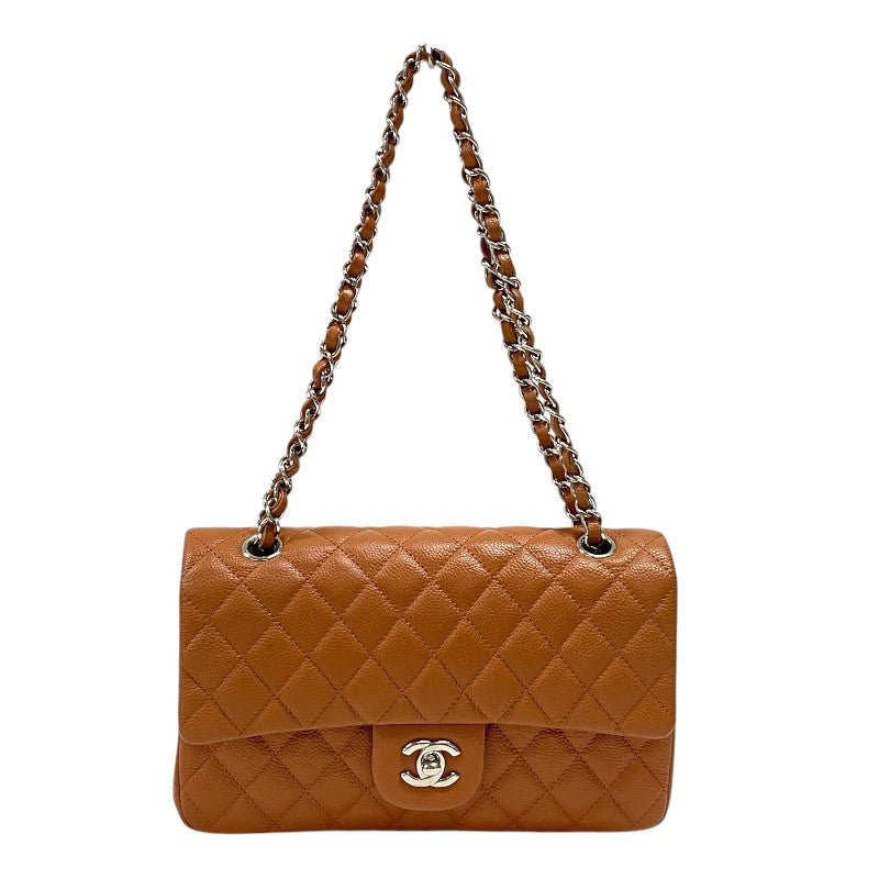 シャネル CHANEL マトラッセ25 A01112 ブラウン シルバー金具 キャビアスキン レディース ショルダーバッグ