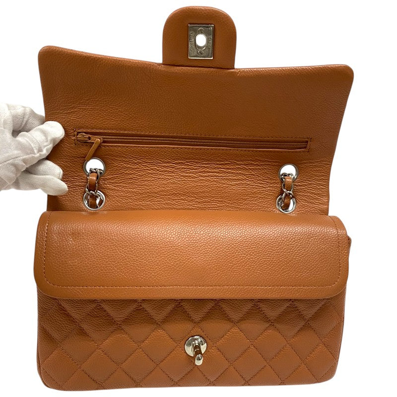 シャネル CHANEL マトラッセ25 A01112 ブラウン シルバー金具 キャビアスキン レディース ショルダーバッグ