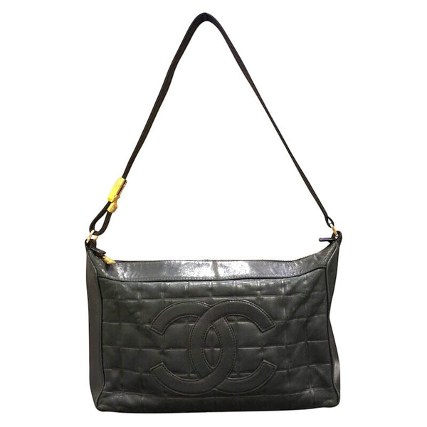 シャネル CHANEL チョコバー セミショルダーバッグ A17365 ブラック ゴールド金具 ラム レディース ハンドバッグ