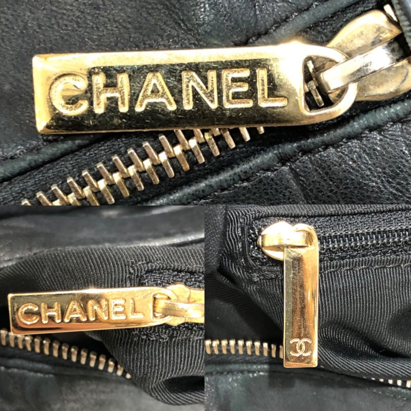 シャネル CHANEL チョコバー セミショルダーバッグ A17365 ブラック ゴールド金具 ラム レディース ハンドバッグ