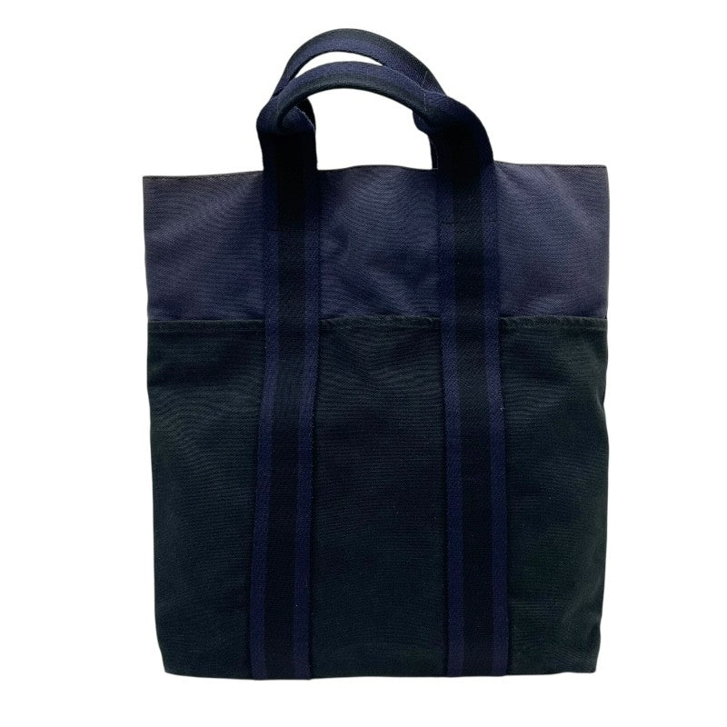 エルメス HERMES フールトゥカバス ネイビー×ブラック トワル ユニセックス トートバッグ