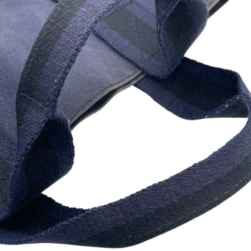 エルメス HERMES フールトゥカバス ネイビー×ブラック トワル ユニセックス トートバッグ