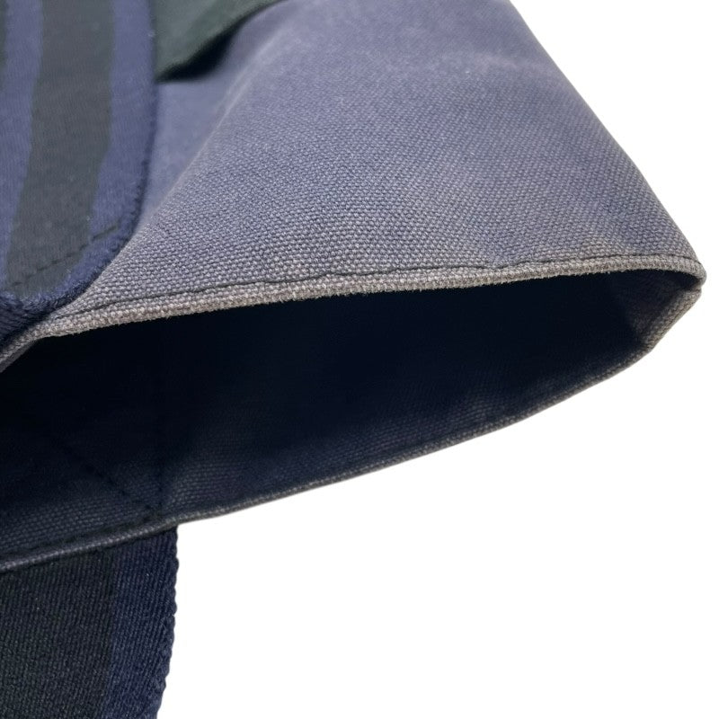 エルメス HERMES フールトゥカバス ネイビー×ブラック トワル ユニセックス トートバッグ