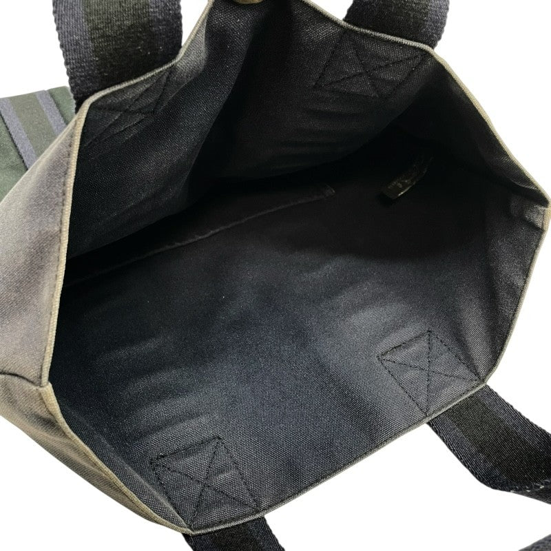 エルメス HERMES フールトゥカバス ネイビー×ブラック トワル ユニセックス トートバッグ