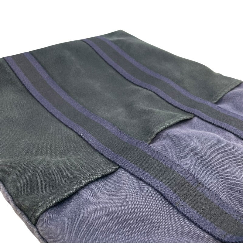 エルメス HERMES フールトゥカバス ネイビー×ブラック トワル ユニセックス トートバッグ