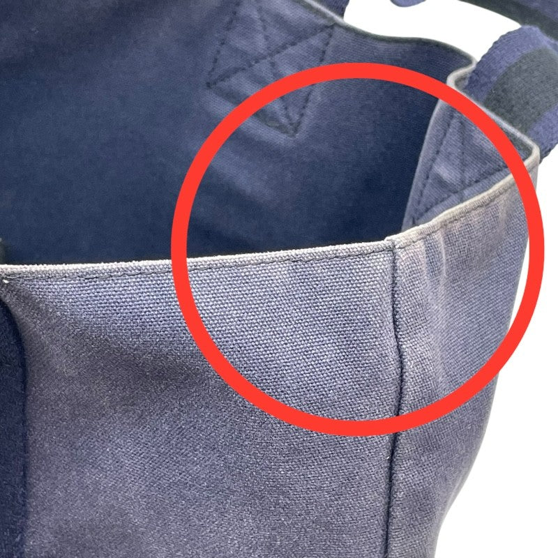 エルメス HERMES フールトゥカバス ネイビー×ブラック トワル ユニセックス トートバッグ