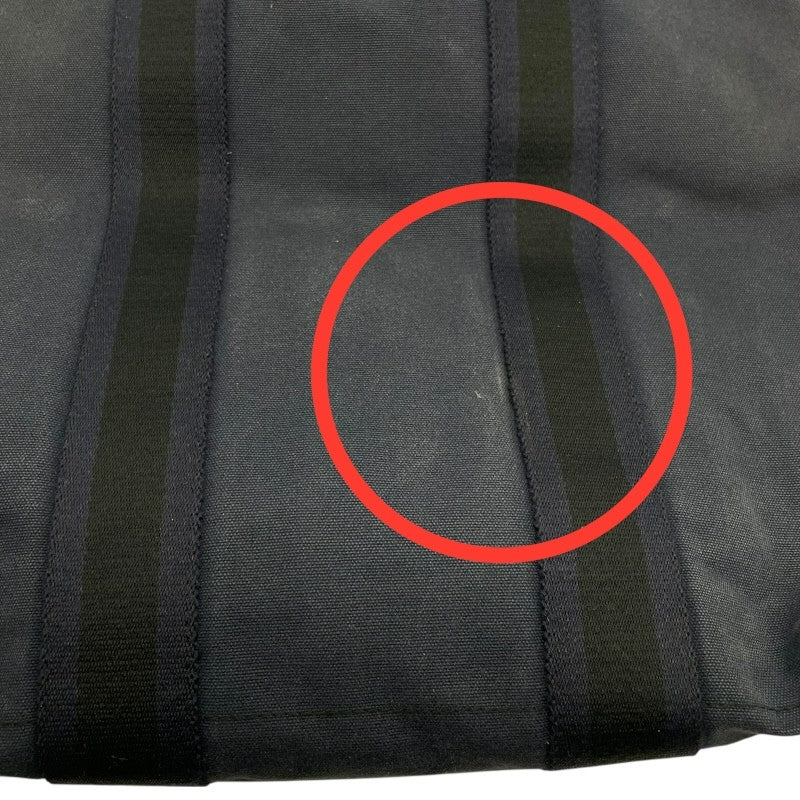 エルメス HERMES フールトゥカバス ネイビー×ブラック トワル ユニセックス トートバッグ