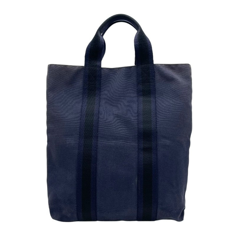 エルメス HERMES フールトゥカバス ネイビー×ブラック トワル ユニセックス トートバッグ