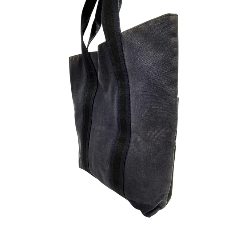 エルメス HERMES フールトゥカバス ネイビー×ブラック トワル ユニセックス トートバッグ