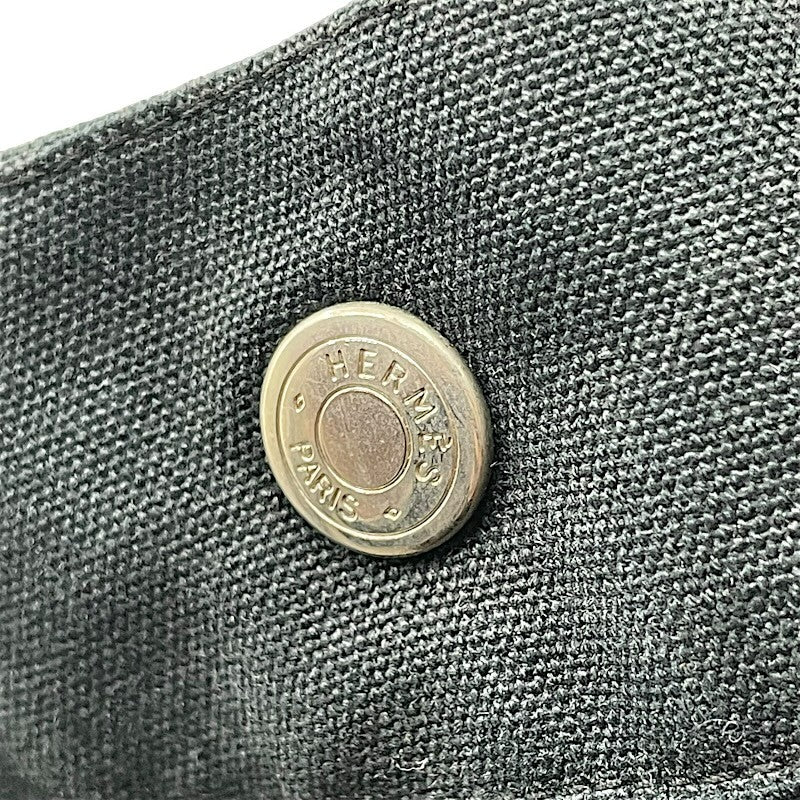 エルメス HERMES フールトゥMM トートバッグ ブラック×SV金具 キャンバス ユニセックス トートバッグ