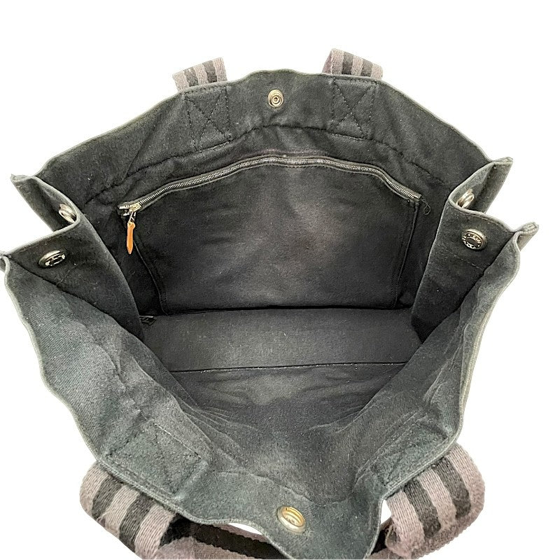 エルメス HERMES フールトゥMM トートバッグ ブラック×SV金具 キャンバス ユニセックス トートバッグ