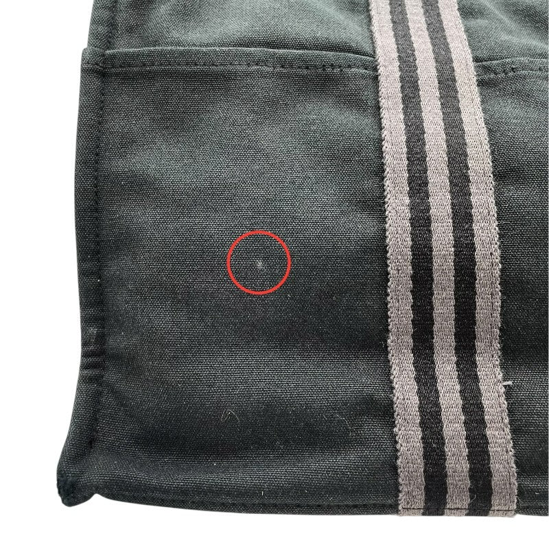 エルメス HERMES フールトゥMM トートバッグ ブラック×SV金具 キャンバス ユニセックス トートバッグ