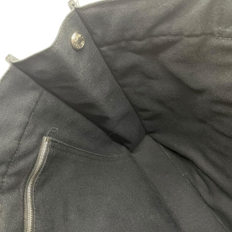 エルメス HERMES フールトゥMM トートバッグ ブラック×SV金具 キャンバス ユニセックス トートバッグ