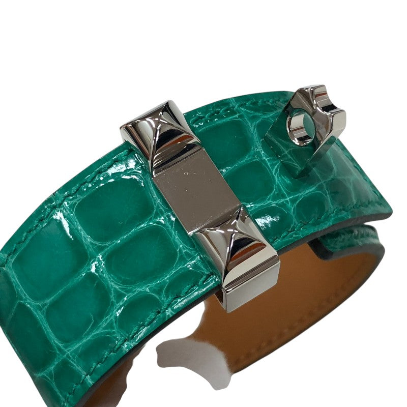 エルメス HERMES コリエドシアン24 T2 U刻 ミント シルバー金具 アリゲーター レディース ブレスレット