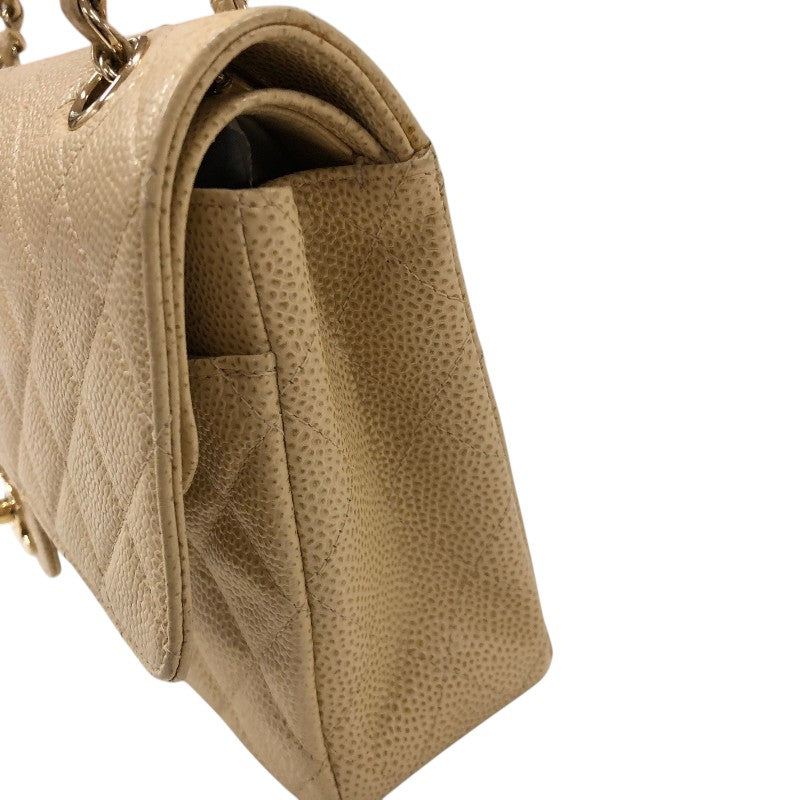 シャネル CHANEL マトラッセ25 A01112 ベージュ ゴールド金具 キャビアスキン レディース ショルダーバッグ