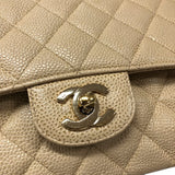 シャネル CHANEL マトラッセ25 A01112 ベージュ ゴールド金具 キャビアスキン レディース ショルダーバッグ