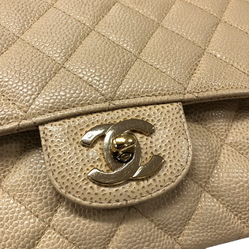 シャネル CHANEL マトラッセ25 A01112 ベージュ ゴールド金具 キャビアスキン レディース ショルダーバッグ