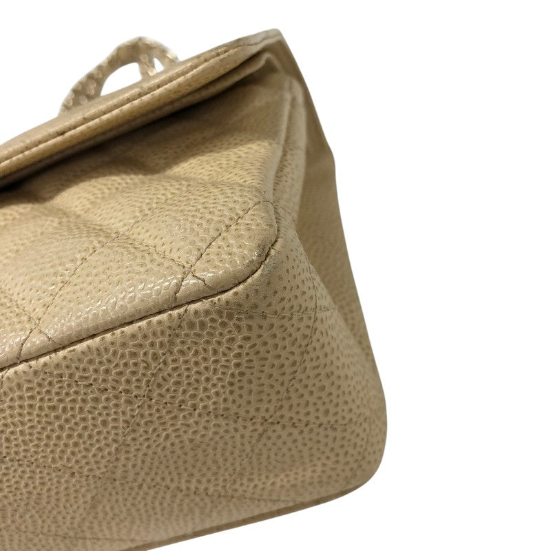 シャネル CHANEL マトラッセ25 A01112 ベージュ ゴールド金具 キャビアスキン レディース ショルダーバッグ