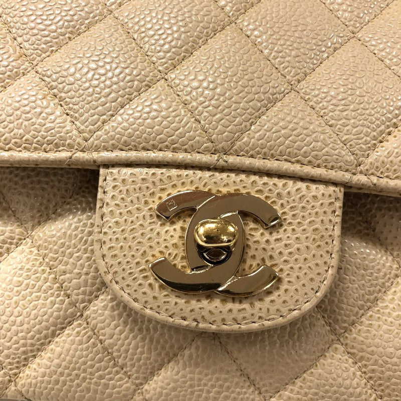 シャネル CHANEL マトラッセ25 A01112 ベージュ ゴールド金具 キャビアスキン レディース ショルダーバッグ