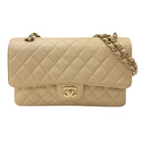 シャネル CHANEL マトラッセ25 A01112 ベージュ ゴールド金具 キャビアスキン レディース ショルダーバッグ