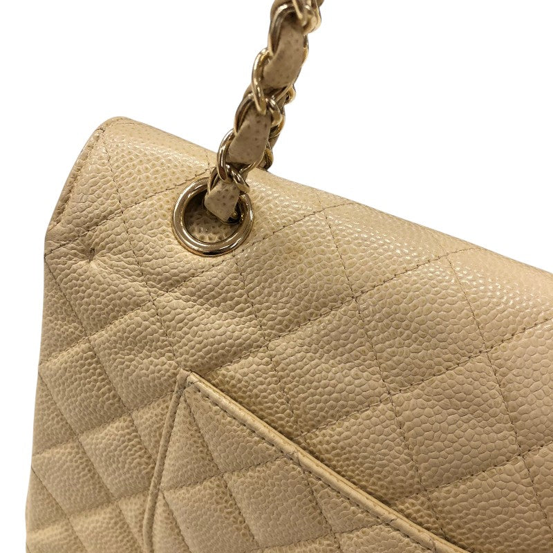 シャネル CHANEL マトラッセ25 A01112 ベージュ ゴールド金具 キャビアスキン レディース ショルダーバッグ