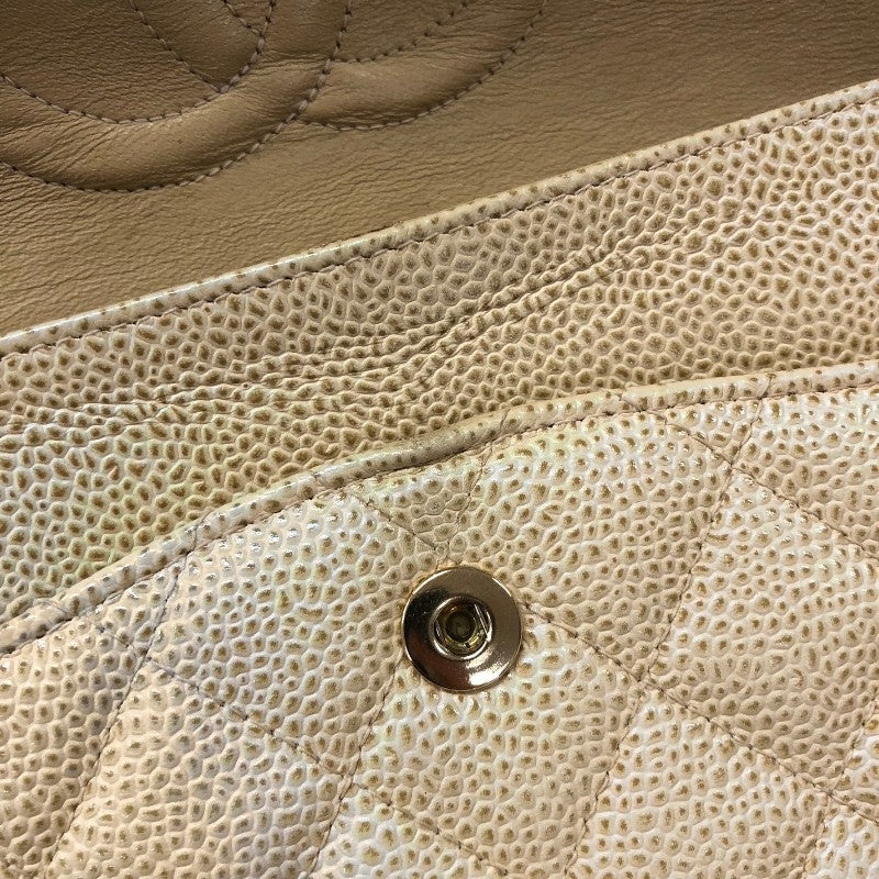 シャネル CHANEL マトラッセ25 A01112 ベージュ ゴールド金具 キャビアスキン レディース ショルダーバッグ