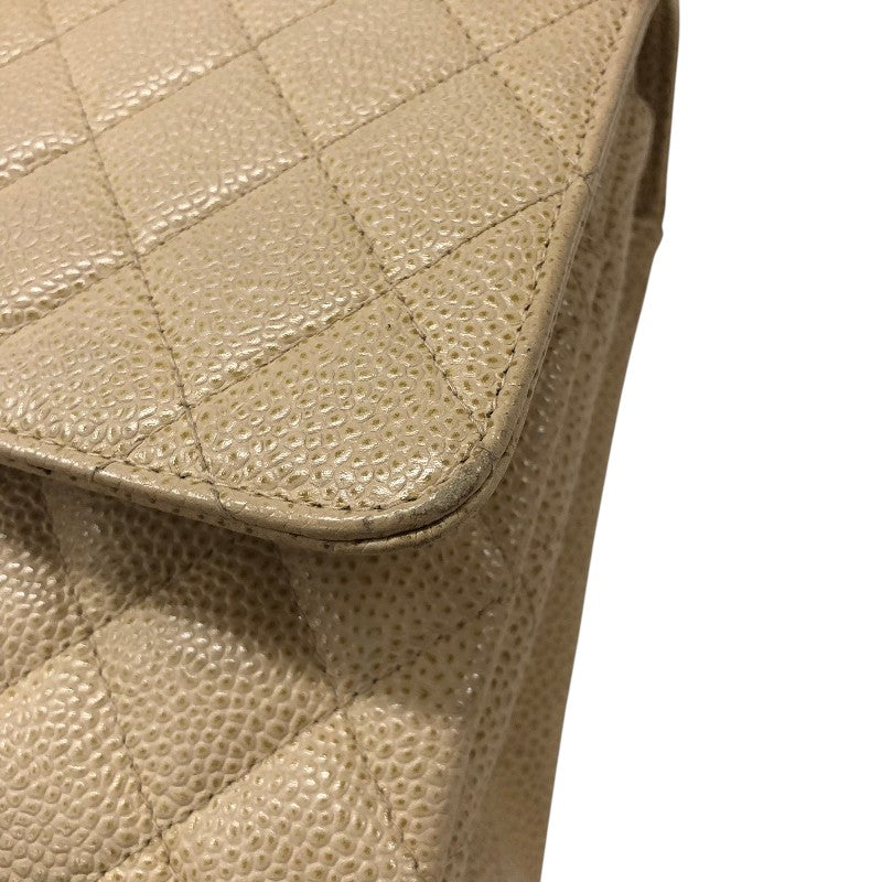 シャネル CHANEL マトラッセ25 A01112 ベージュ ゴールド金具 キャビアスキン レディース ショルダーバッグ