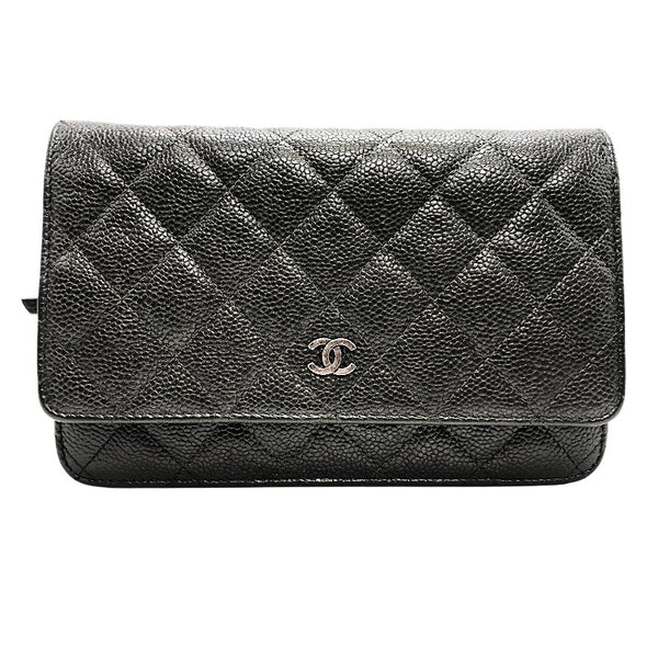 シャネル CHANEL マトラッセチェーンウォレット A33814 カーキ×SV金具 マットキャビアスキン レディース ショルダーバッグ
