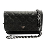 シャネル CHANEL マトラッセチェーンウォレット A33814 カーキ×SV金具 マットキャビアスキン レディース ショルダーバッグ