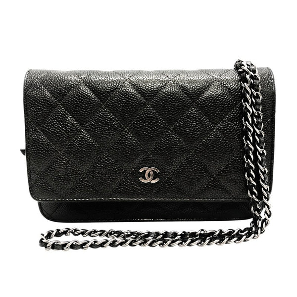 シャネル CHANEL マトラッセチェーンウォレット A33814 カーキ×SV金具 マットキャビアスキン レディース ショルダーバッグ