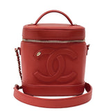 シャネル CHANEL ココマーク チェーンバニティバッグ AS0323 レッド ゴールド金具 ラムスキン レディース ショルダーバッグ